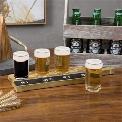 Natural Color Wooden Shot Glass Holder Serving Tray