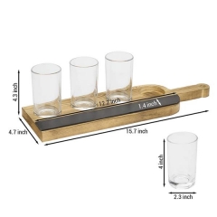 Natural Color Wooden Shot Glass Holder Serving Tray