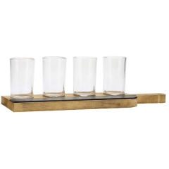 Natural Color Wooden Shot Glass Holder Serving Tray