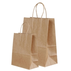 2 Sizes Reusable Multiple Color Kraft Paper Tote Bag
