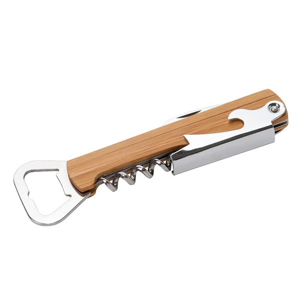 4 In 1 Multi-Function Bamboo Corkscrew Bar Tool Opener