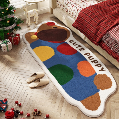 Puppy-like cashmere floor mat