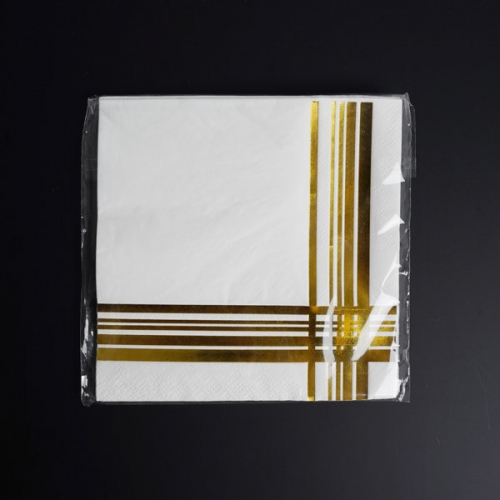 Custom 3 Ply Gold Foil Stamped Napkins