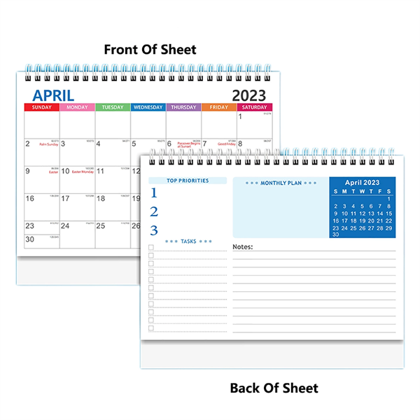 Monthly Desk Calendar AD 2023