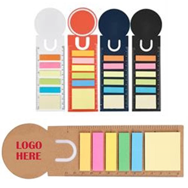 Eco Ruler Printed 5-color Sticky Flags Notes Booklet