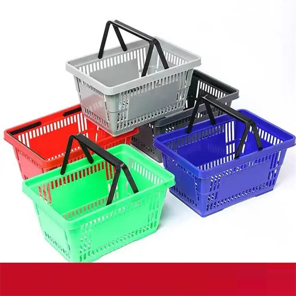 2 Handle Plastic Shopping Basket