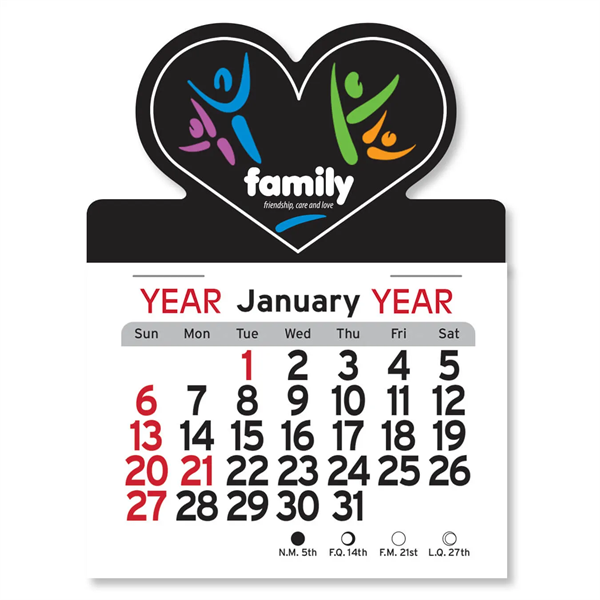Heart Shaped Peel-N-Stick Calendar