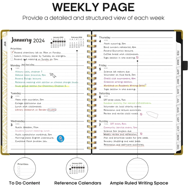 Weekly and Monthly Planner Spiral Bound