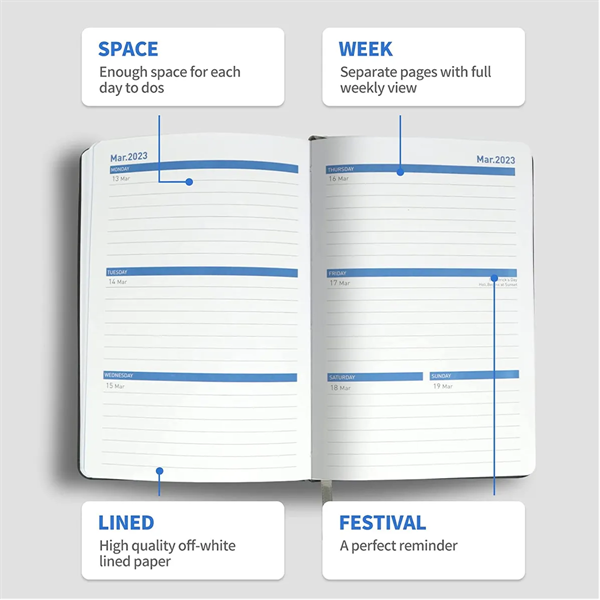 A5 Leather Planner Notebook
