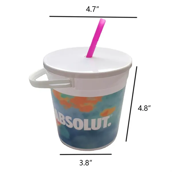 32oz Cocktail Rum Pail with Handle Plastic Ice Buckets