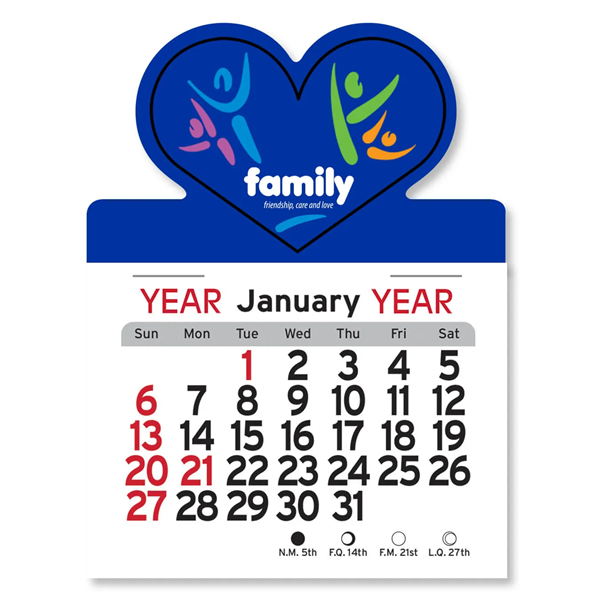 Heart Shaped Peel-N-Stick Calendar