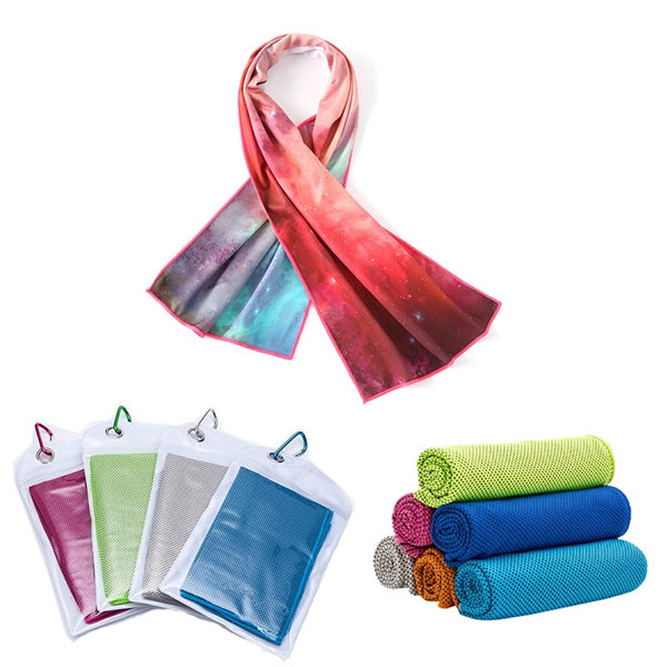 Full Print Cooling Towel with Carabiner Bag