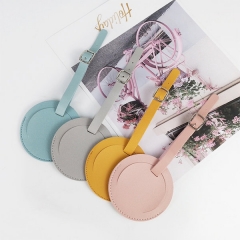 PU Leather Round Thickened Luggage Tag