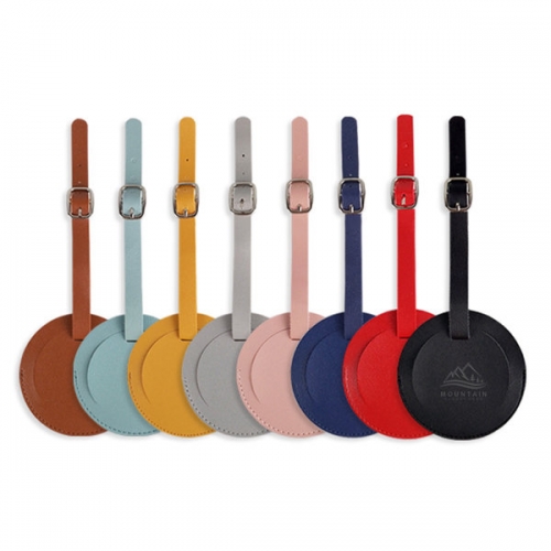 PU Leather Round Thickened Luggage Tag