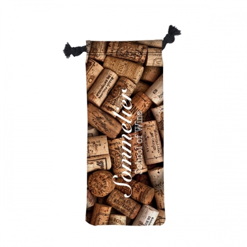 6" W X 15.5" H Wine Drawstring Bag
